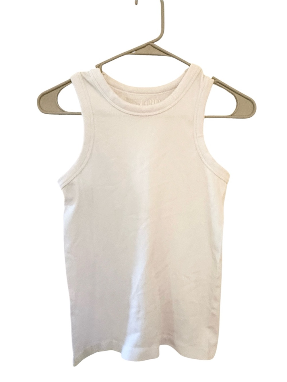 Olivia Jordan White Ribbed Crewneck Tank Top